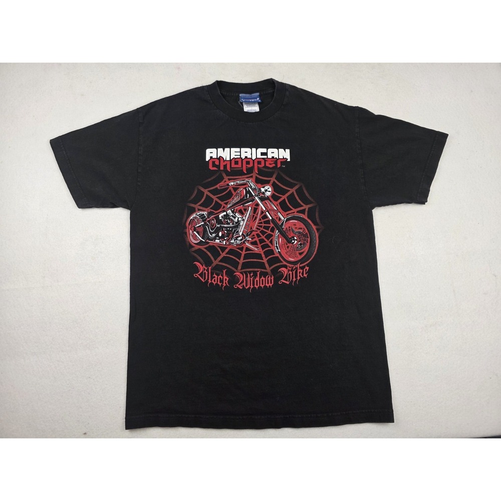 2005 American Chopper Black Widow Bike T-Shirt Black‎ Mens Size Large Motorcycle
